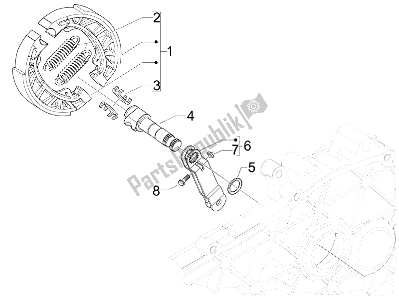 Todas las partes para Freno Trasero - Mordaza De Freno de Vespa LX 50 4T 2V 25 KMH NL 2010