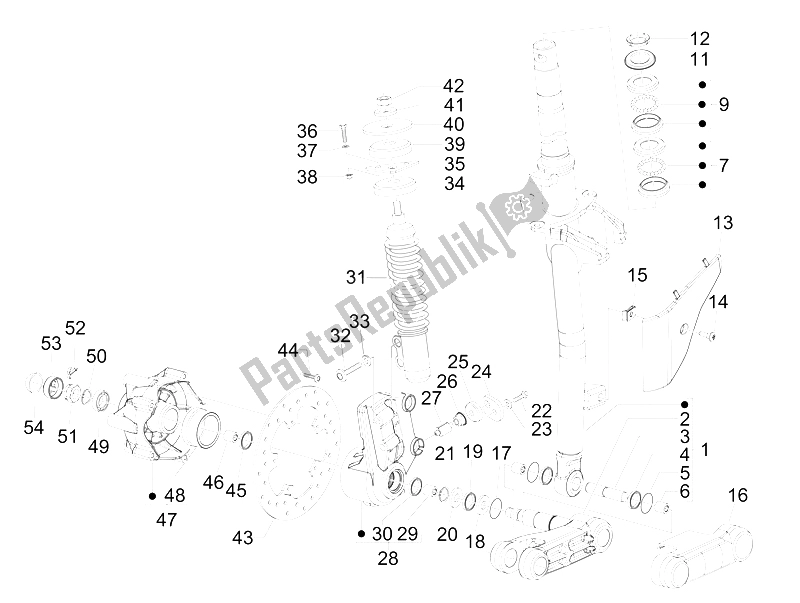 Toutes les pièces pour le Fourche / Tube De Direction - Palier De Direction du Vespa S 150 4T 2V IE E3 College 2009