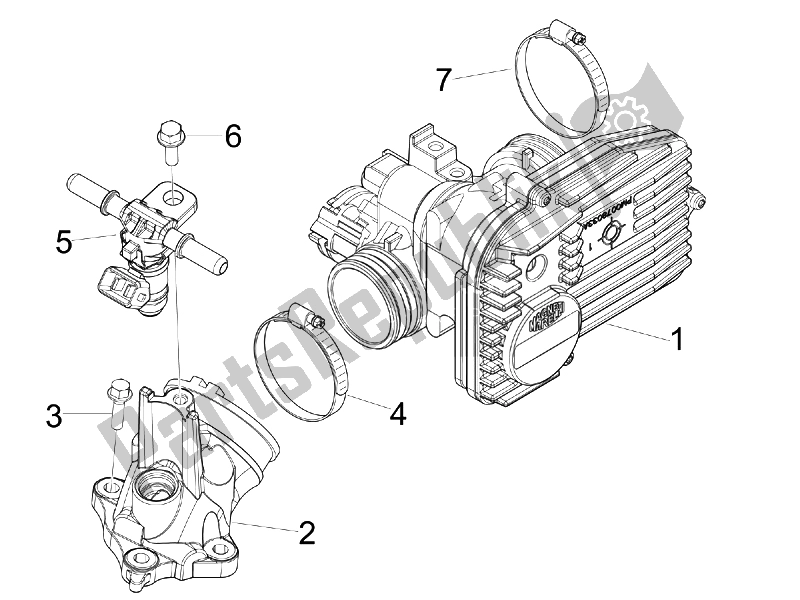 Toutes les pièces pour le Corps De Papillon - Injecteur - Tuyau Union du Vespa LX 150 4T IE Touring 2010