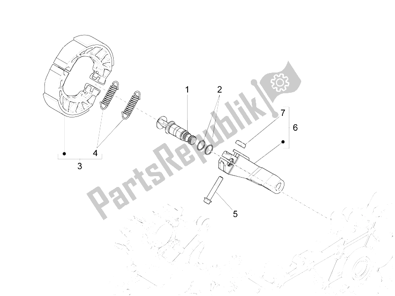 Todas las partes para Freno Trasero - Mordaza De Freno de Vespa S 125 4T 3V E3 IE Vietnam 2012