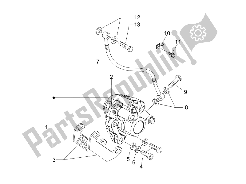 Wszystkie części do Przewody Hamulcowe - Zaciski Vespa LX 150 4T USA 2007