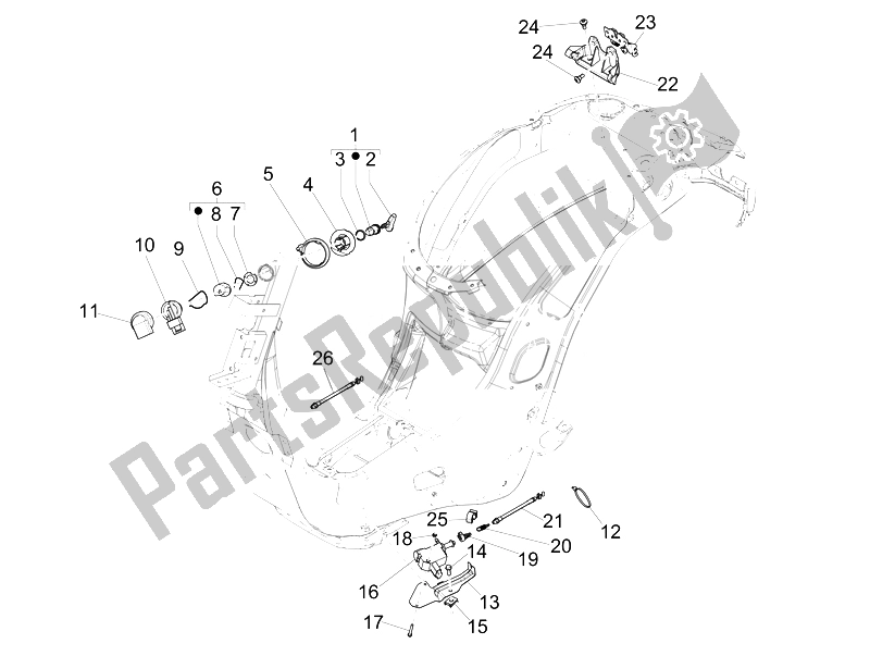 All parts for the Locks of the Vespa 150 Sprint 4T 3V IE USA 2014