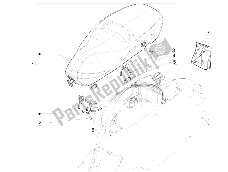Todas las partes para Silla De Montar / Asientos de Vespa Primavera 50 4T 4V USA Canada 2014