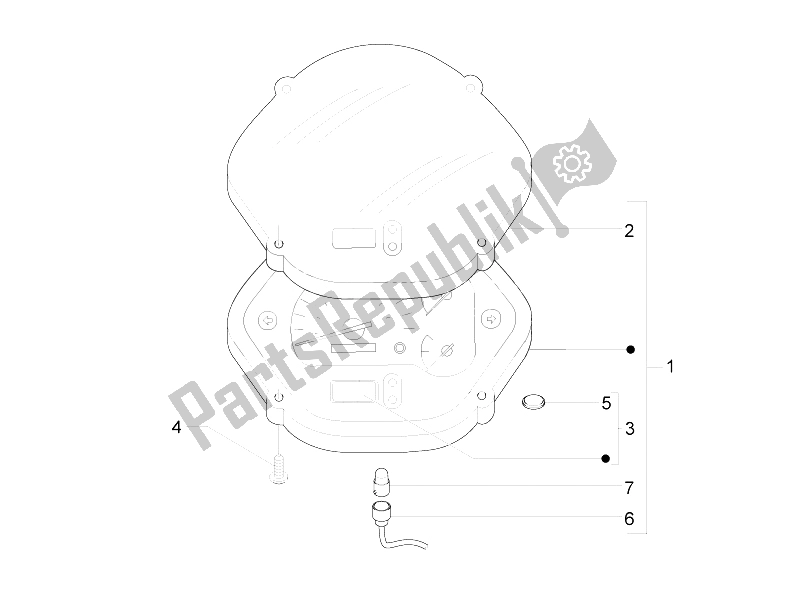 Toutes les pièces pour le Tableau De Bord Combiné du Vespa GTS 125 4T E3 2007