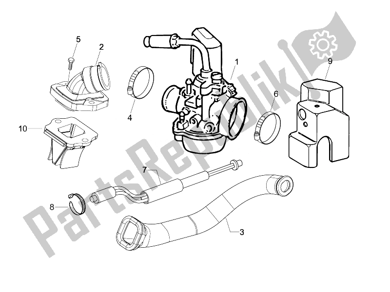 Alle onderdelen voor de Carburateur, Montage - Koppelingsleiding van de Vespa Vespa Sprint 50 2T EU 2014