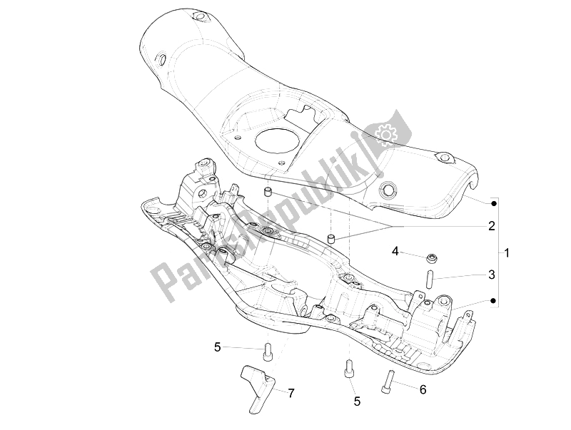 All parts for the Handlebars Coverages of the Vespa 946 125 2014