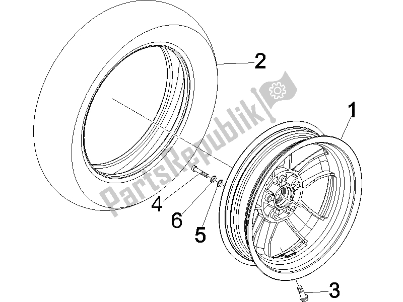 Toutes les pièces pour le Roue Avant du Vespa GTS 250 2005