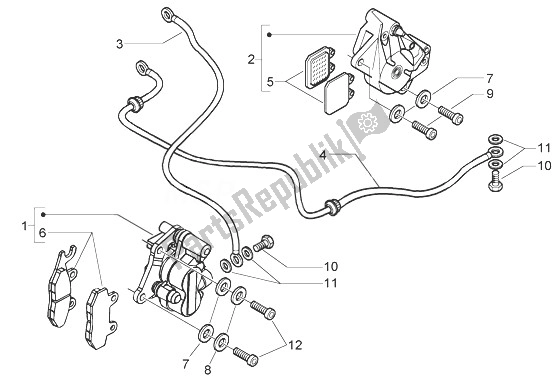 Todas las partes para Pinzas De Freno-tubos De Freno de Vespa Granturismo 200 L 2003