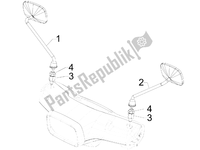 Toutes les pièces pour le Miroir (s) De Conduite du Vespa S 150 4T 2V E3 Taiwan 2011