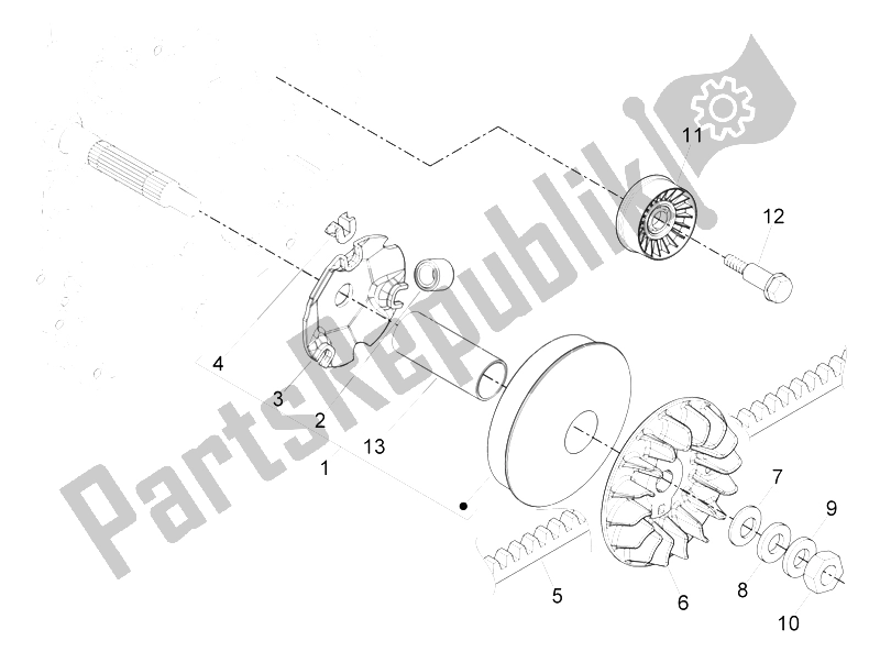 Toutes les pièces pour le Poulie Motrice du Vespa GTS 300 IE Super 2008