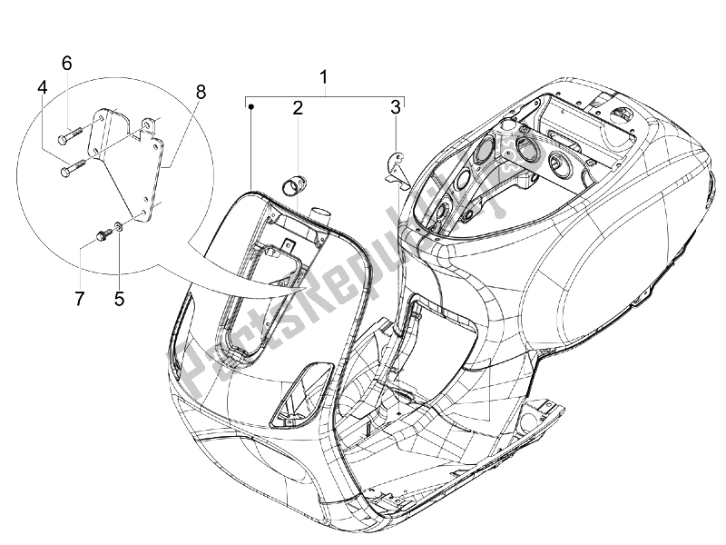 Toutes les pièces pour le Cadre / Carrosserie du Vespa S 50 2T UK 2007