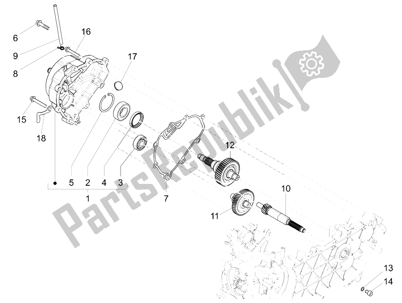 Todas las partes para Unidad De Reducción de Vespa Sprint 125 4T 3V IE Vietnam 2014