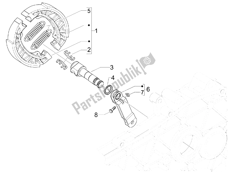 Todas as partes de Freio Traseiro - Mandíbula De Freio do Vespa S 50 4T 4V College USA 2008