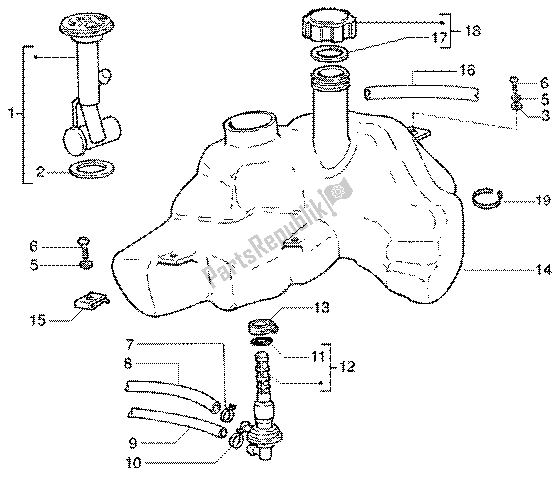 Toutes les pièces pour le Réservoir D'essence du Vespa ET4 50 2002