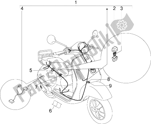 Toutes les pièces pour le Faisceau De Câbles Principal du Vespa LX 50 4T USA 2009