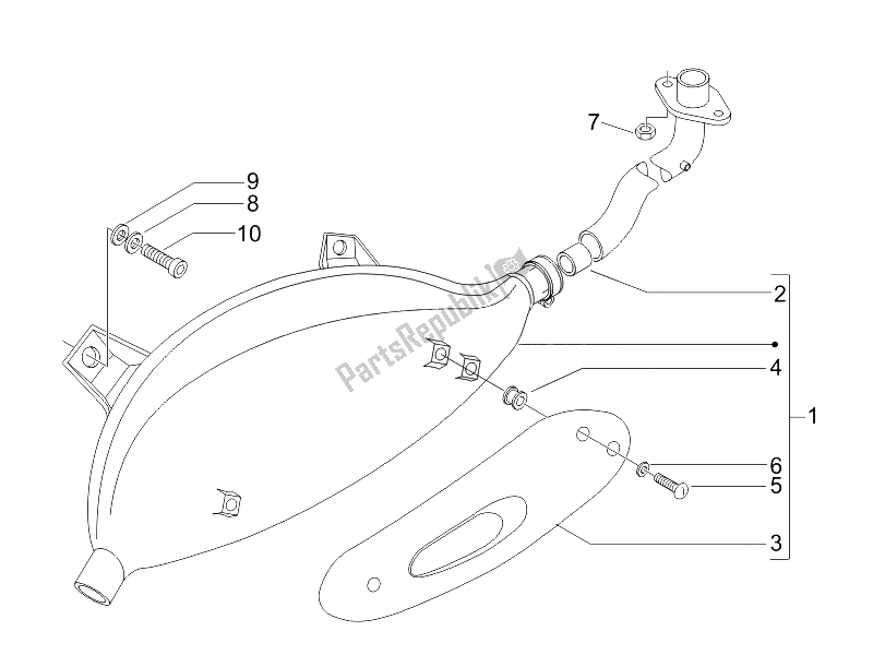 Toutes les pièces pour le Silencieux du Vespa Granturismo 125 L E3 2006