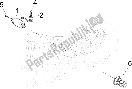 All parts for the Stater - Electric Starter of the Vespa LX 150 4T IE E3 2009