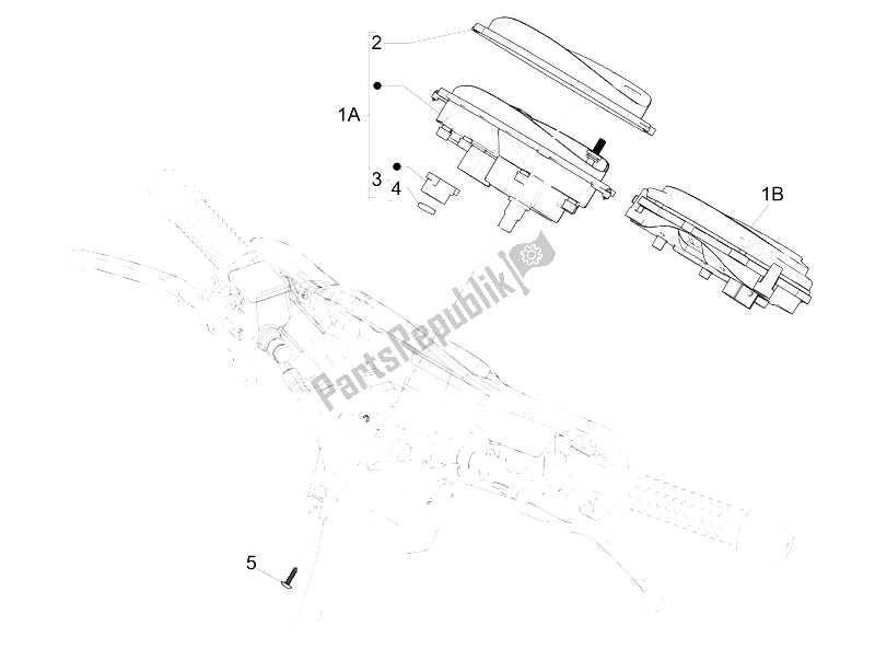 Todas las partes para Tablero Combinado De Medidor de Vespa GTS 125 4T IE Super E3 2009