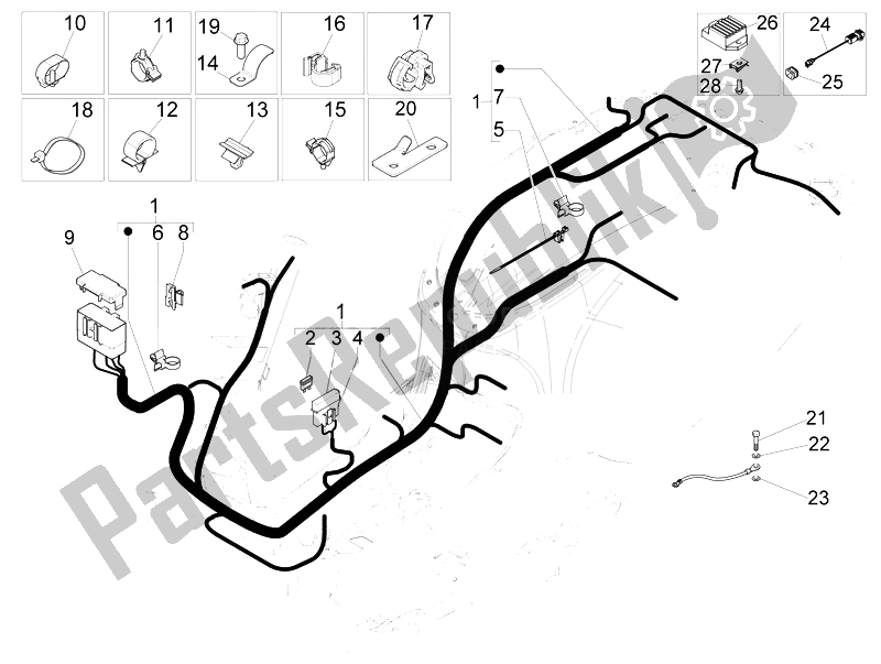 Todas las partes para Mazo De Cables Principal de Vespa Vespa Sprint 50 4T 2V 25 KMH EU 2014