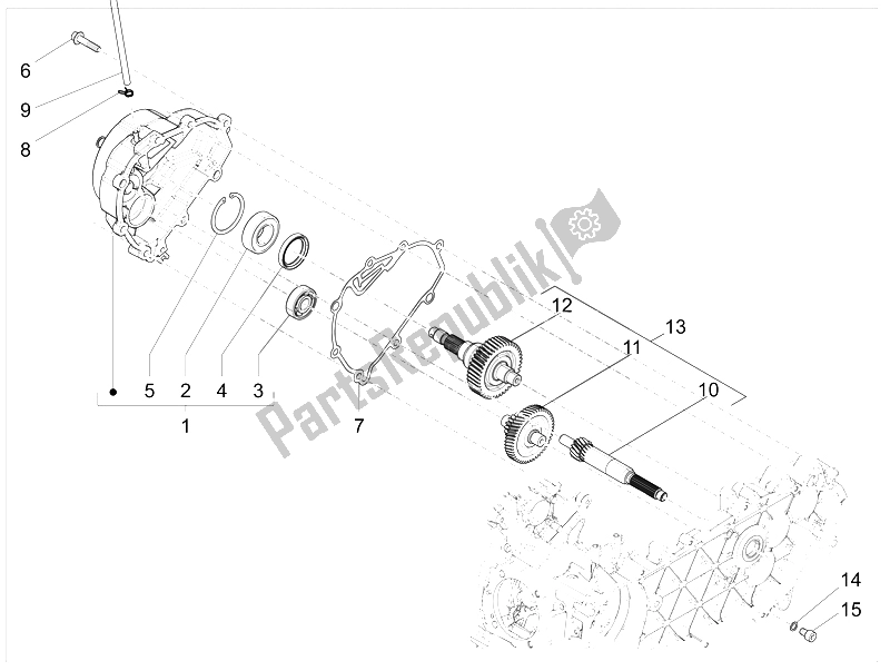 Toutes les pièces pour le Unité De Réduction du Vespa S 125 4T 3V E3 IE Vietnam 2012