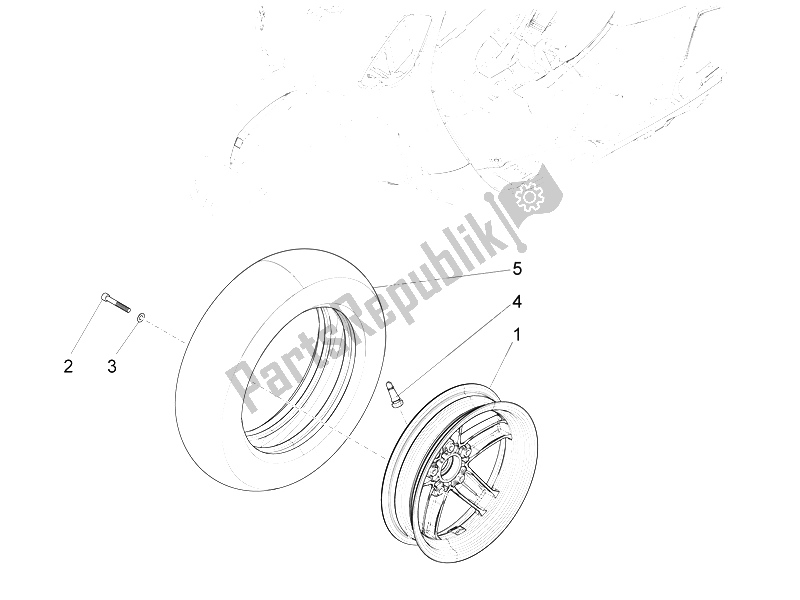 Toutes les pièces pour le Roue Avant du Vespa LXV 150 USA 2011