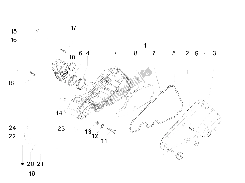 Toutes les pièces pour le Filtre à Air du Vespa S 150 4T Vietnam 2009