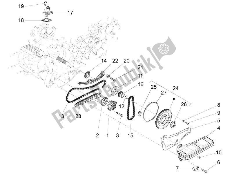 Tutte le parti per il Pompa Dell'olio del Vespa LT 150 4T 3V IE 2014