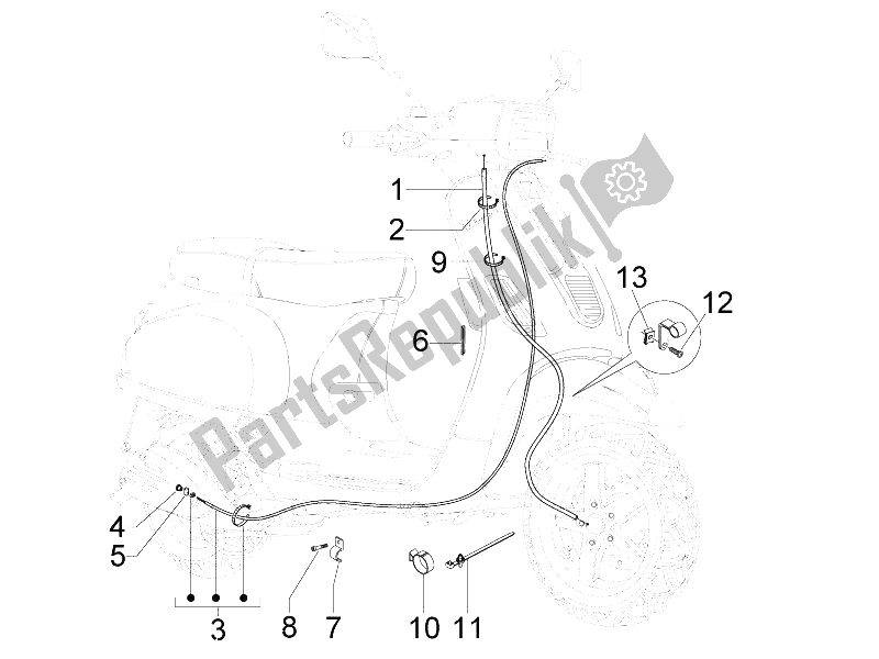 All parts for the Transmiss? Es of the Vespa S 150 4T IE E3 Vietnam Indonesia 2011