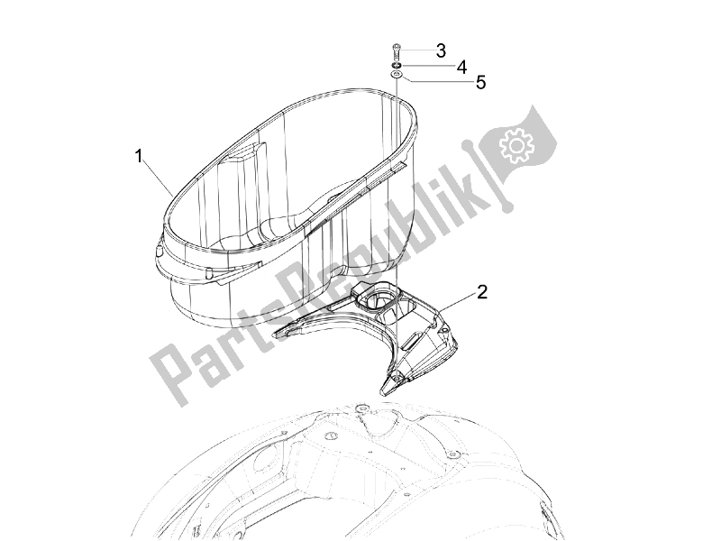 Tutte le parti per il Alloggiamento Casco - Sotto La Sella del Vespa GTS 300 IE ABS USA 2014