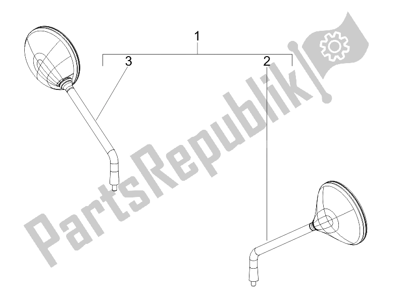 Toutes les pièces pour le Miroir (s) De Conduite du Vespa GTV 125 4T E3 2006