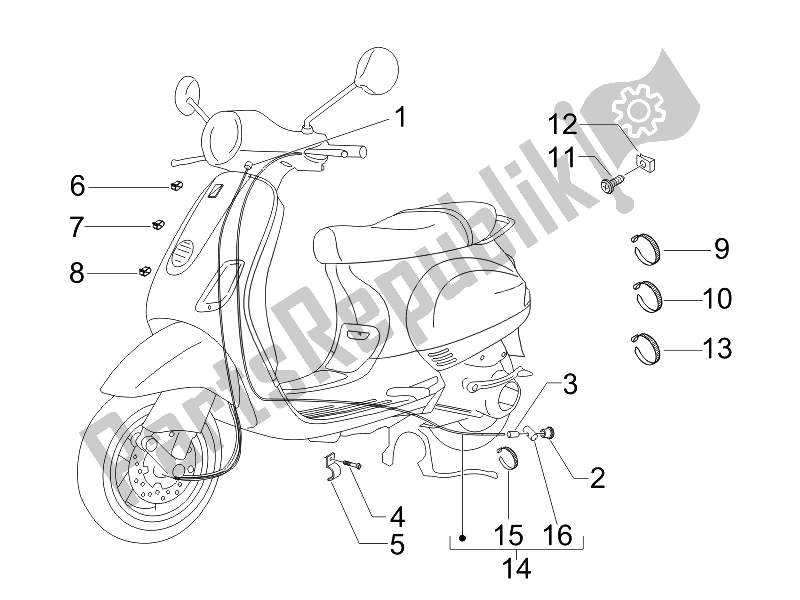 Tutte le parti per il Trasmissioni del Vespa LX 150 4T IE Touring 2010