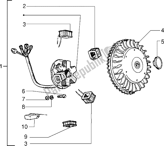 Todas las partes para Volante Magneto de Vespa PX 200 E 1985