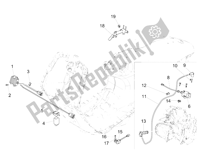 All parts for the Voltage Regulators - Electronic Control Units (ecu) - H. T. Coil of the Vespa 946 125 2015