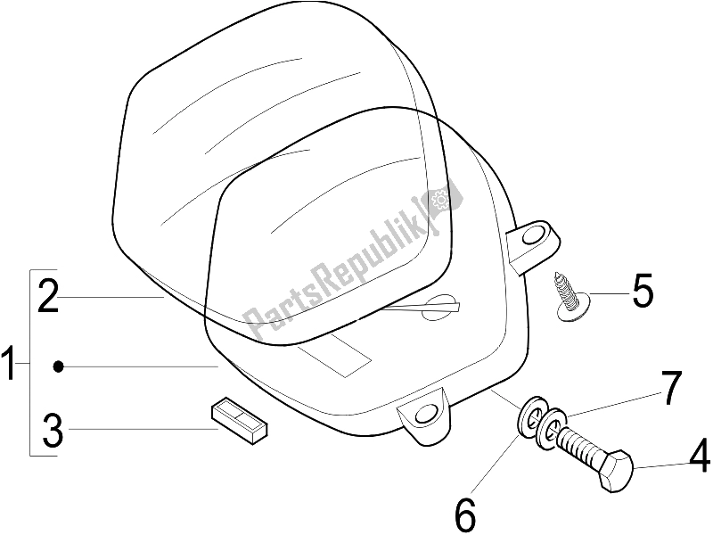 Wszystkie części do Tablica Rozdzielcza Liczników Vespa LX 150 4T USA 2006