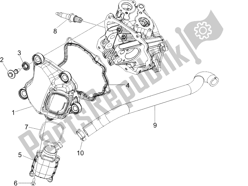 Toutes les pièces pour le Le Couvre-culasse du Vespa Granturismo 200 L UK 2005