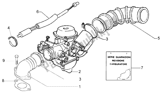 Alle onderdelen voor de Carburateur van de Vespa LX 125 2005