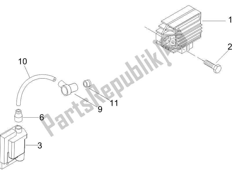 Tutte le parti per il Regolatori Di Tensione - Centraline Elettroniche (ecu) - H. T. Bobina del Vespa LX 50 4T 2V 25 KMH NL 2010
