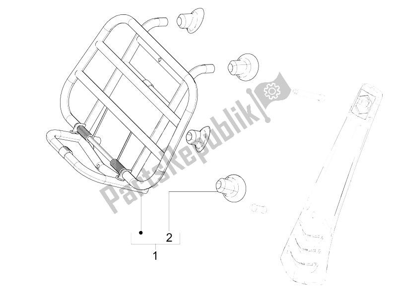 Tutte le parti per il Portapacchi Anteriore del Vespa 50 4T 2V 52 KMH B NL 2014