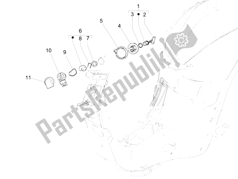 Toutes les pièces pour le Serrures du Vespa 125 4T 3V IE Primavera Vietnam 2014