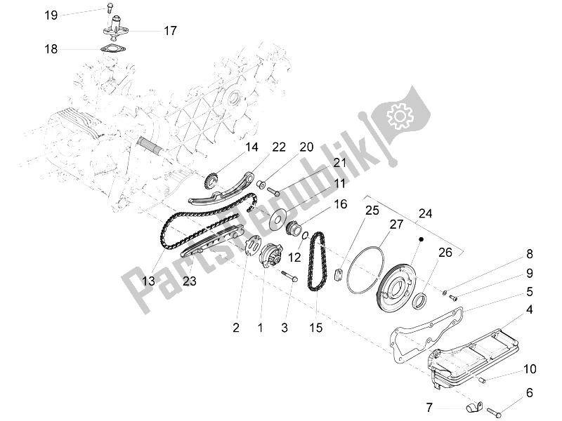 Alle onderdelen voor de Oliepomp van de Vespa 150 Sprint 4T 3V IE 2015