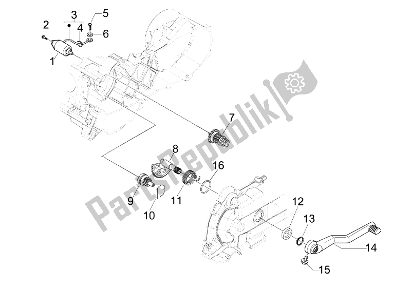 Tutte le parti per il Stater - Avviamento Elettrico del Vespa Vespa Sprint 50 4T 4V USA Canada 2014