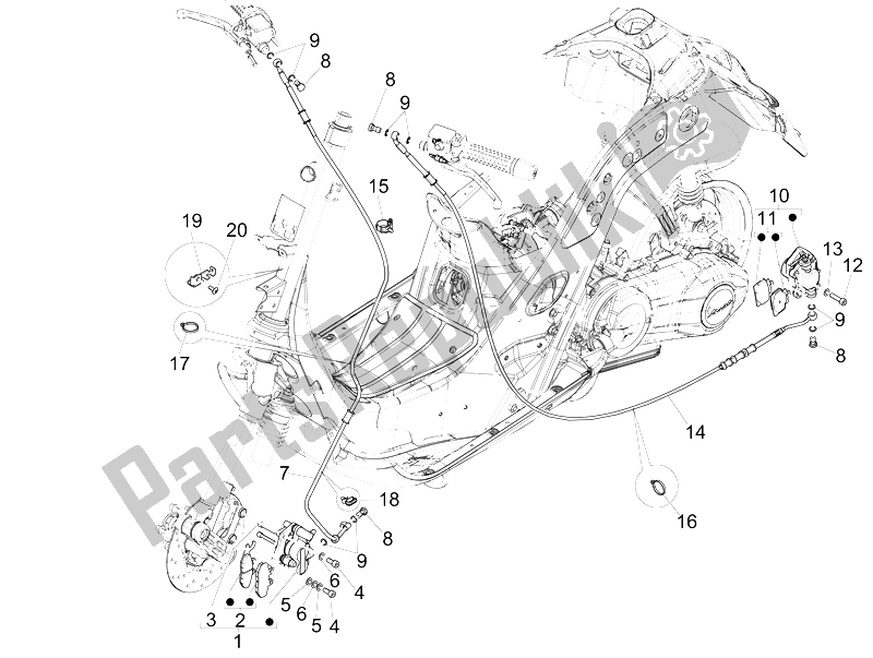 Todas las partes para Tubos De Frenos - Pinzas de Vespa GTS 125 4T IE Super E3 2009