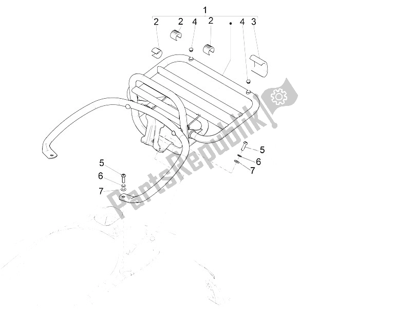 Tutte le parti per il Portapacchi Posteriore del Vespa Vespa GTS 125 4T E4 ABS EU 2016