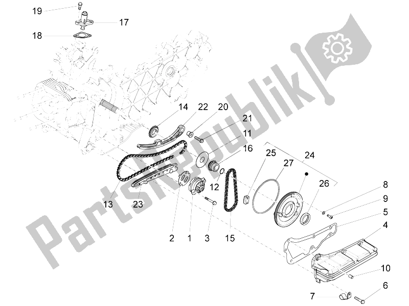 Toutes les pièces pour le La Pompe à Huile du Vespa S 125 4T 3V E3 IE Vietnam 2012