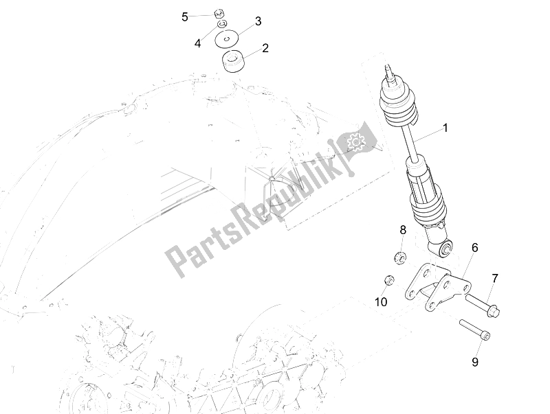 All parts for the Rear Suspension - Shock Absorber/s of the Vespa LT 150 4T 3V IE 2014
