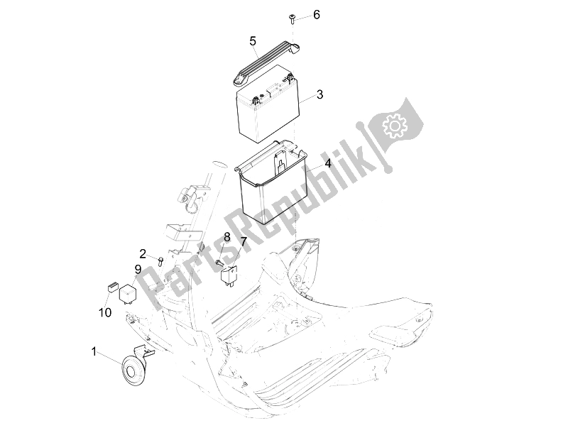 Toutes les pièces pour le Télécommandes - Batterie - Klaxon du Vespa Vespa Primavera 50 4T 4V USA Canada 2014