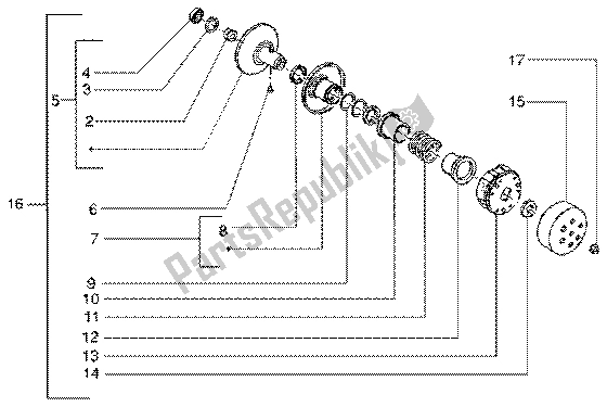 Toutes les pièces pour le Poulie Menée du Vespa ET4 50 2002