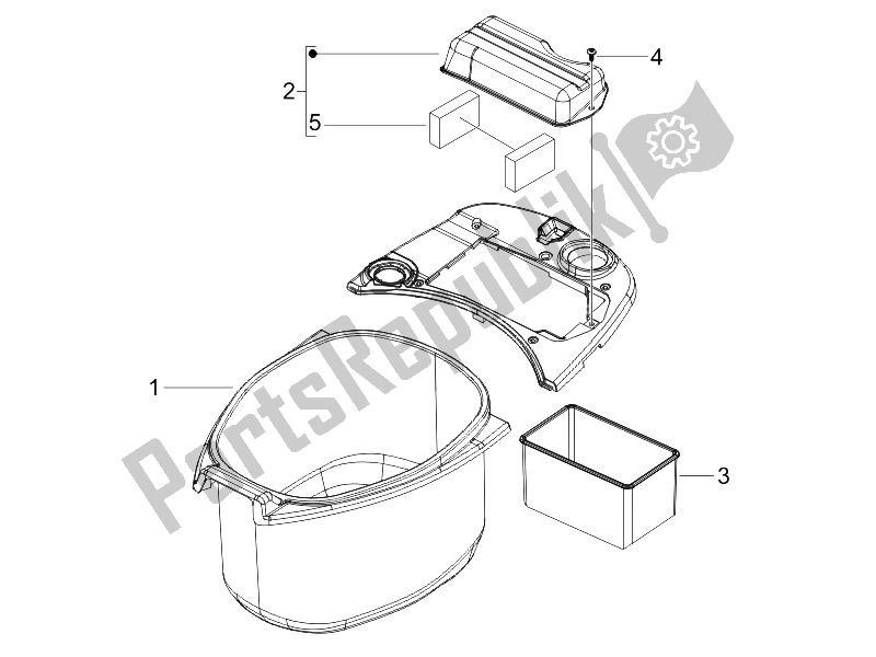 All parts for the Helmet Huosing - Undersaddle of the Vespa LX 125 4T 2V IE E3 Taiwan 2011