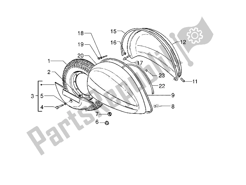 Toutes les pièces pour le Couvercle Latéral - Spoiler du Vespa PX 125 30 Anni 2007