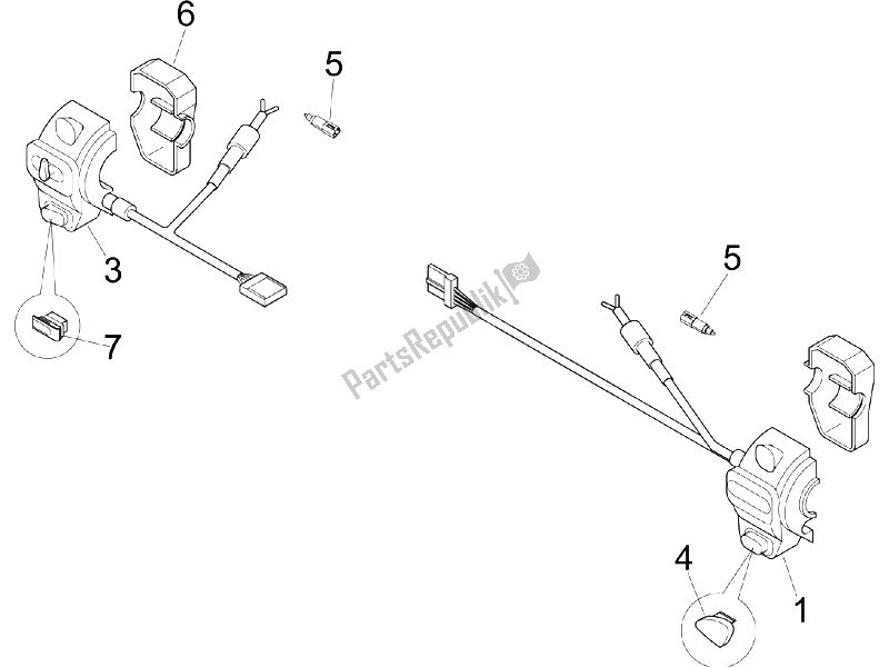 Toutes les pièces pour le Sélecteurs - Interrupteurs - Boutons du Vespa LXV 50 2T 2006